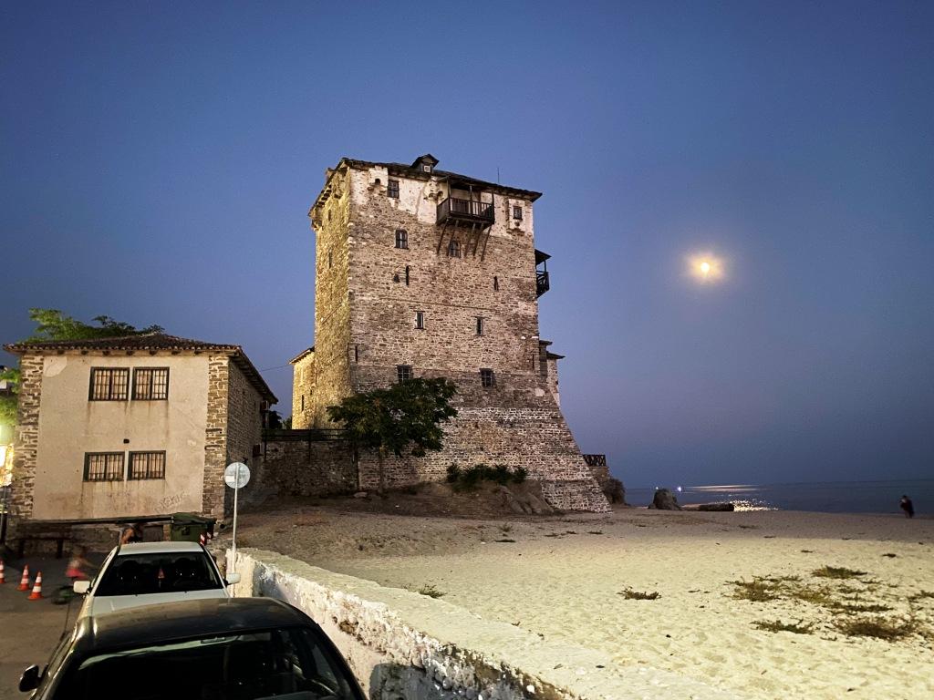 The Byzantine Tower under the moon